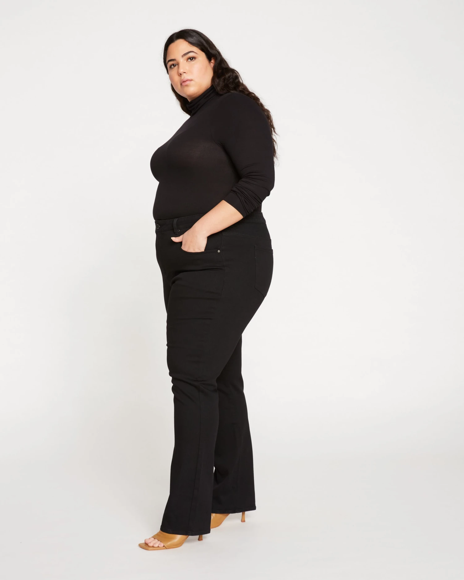 Marne Bootcut Jeans 32 Inch - Black - Image 5