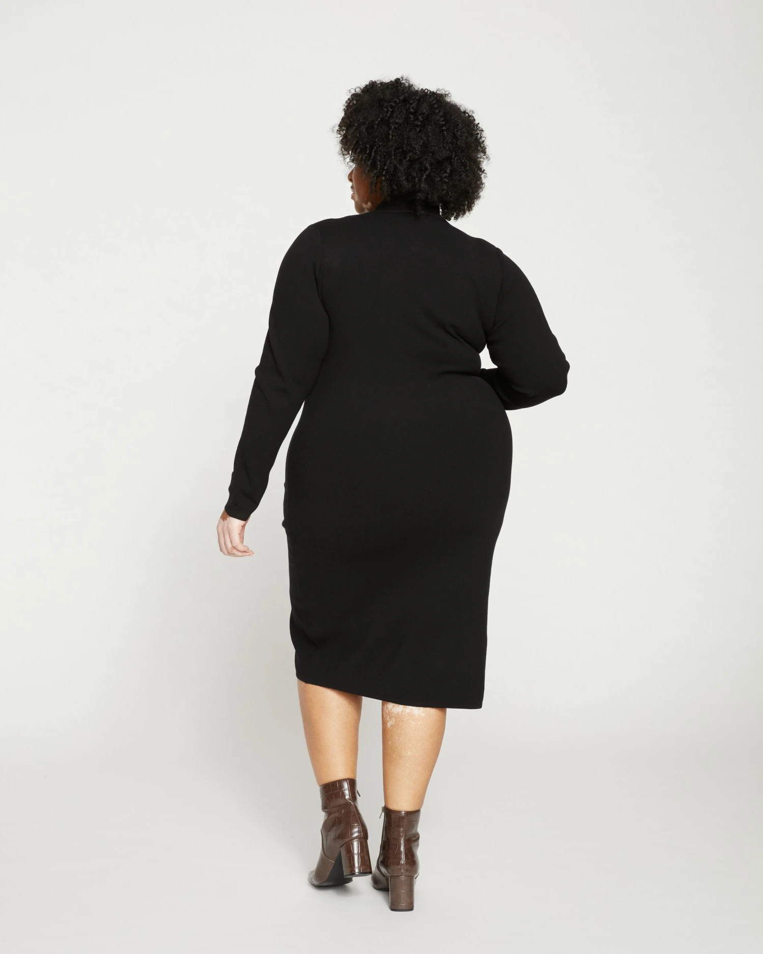 Milano Knit Polo Dress - Black - Image 4