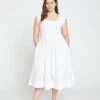 Chloe Combo Dress - White