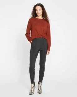 Moro Pintuck Pocket Ponte Pants - Charcoal