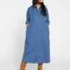 Odeon Stretch Poplin Shirtdress - Bleu Scolaire