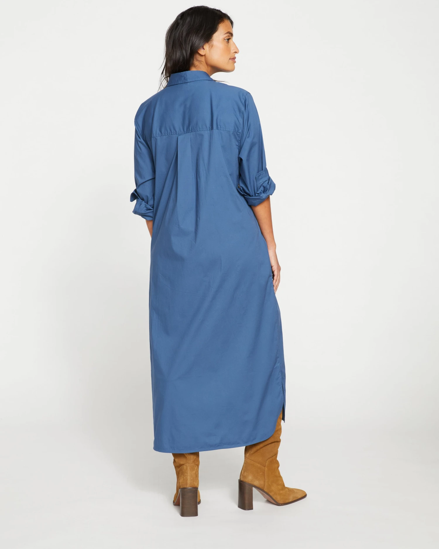 Odeon Stretch Poplin Shirtdress - Bleu Scolaire - Image 4
