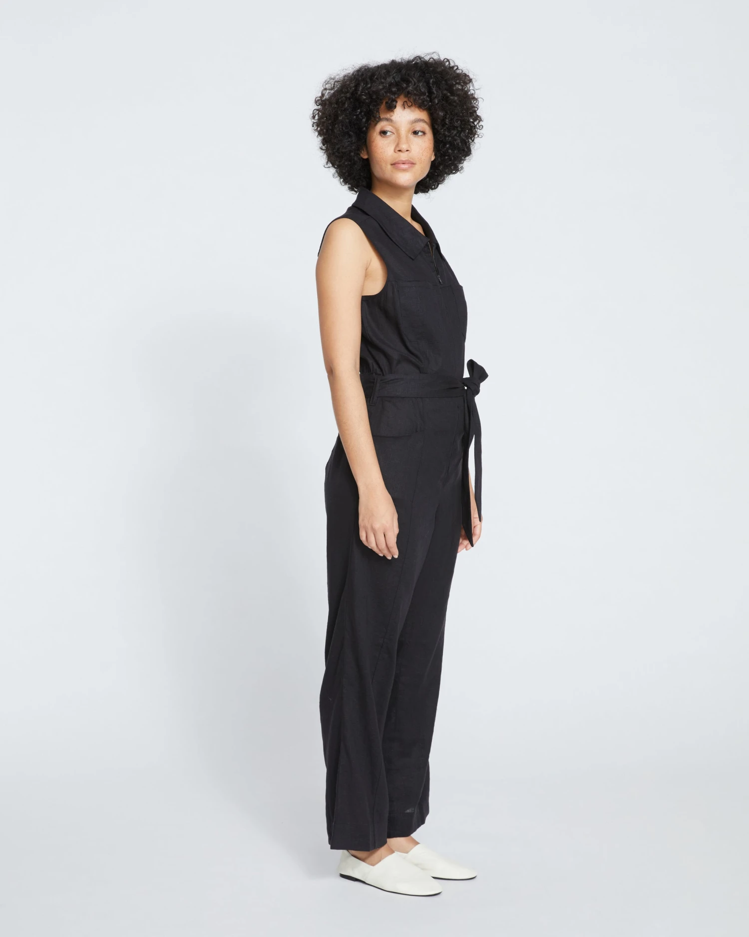 Boardwalk Linen Jumpsuit - Black - Image 3