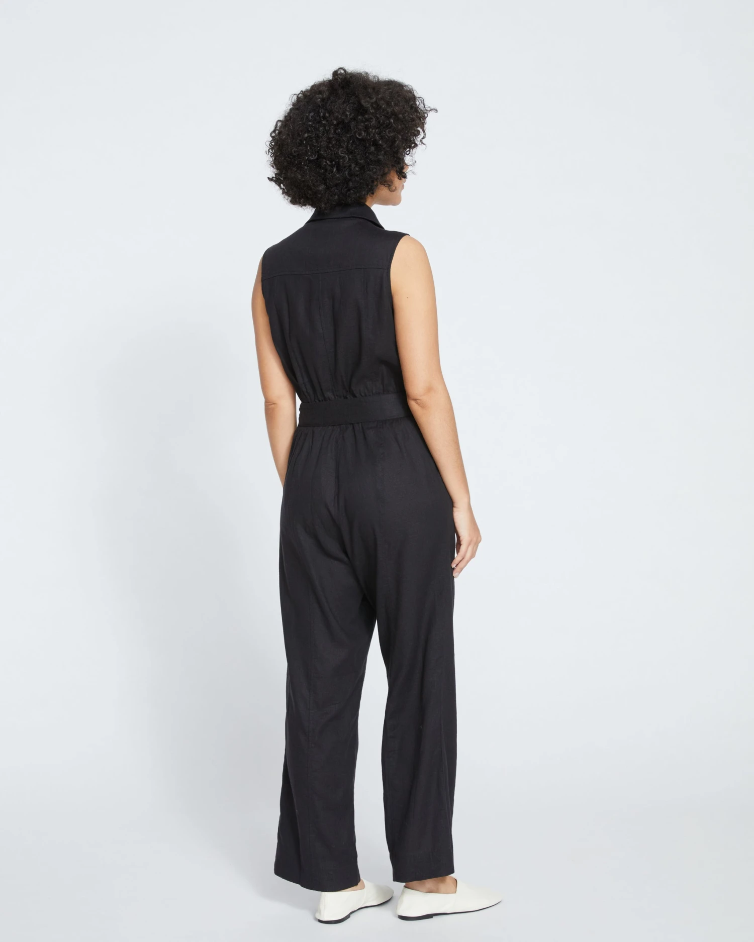 Boardwalk Linen Jumpsuit - Black - Image 4