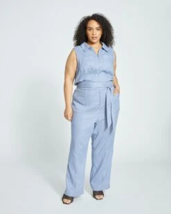 Boardwalk Linen Jumpsuit - Pressed Pansy
