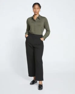 Etta Straight Ponte Pants - Black