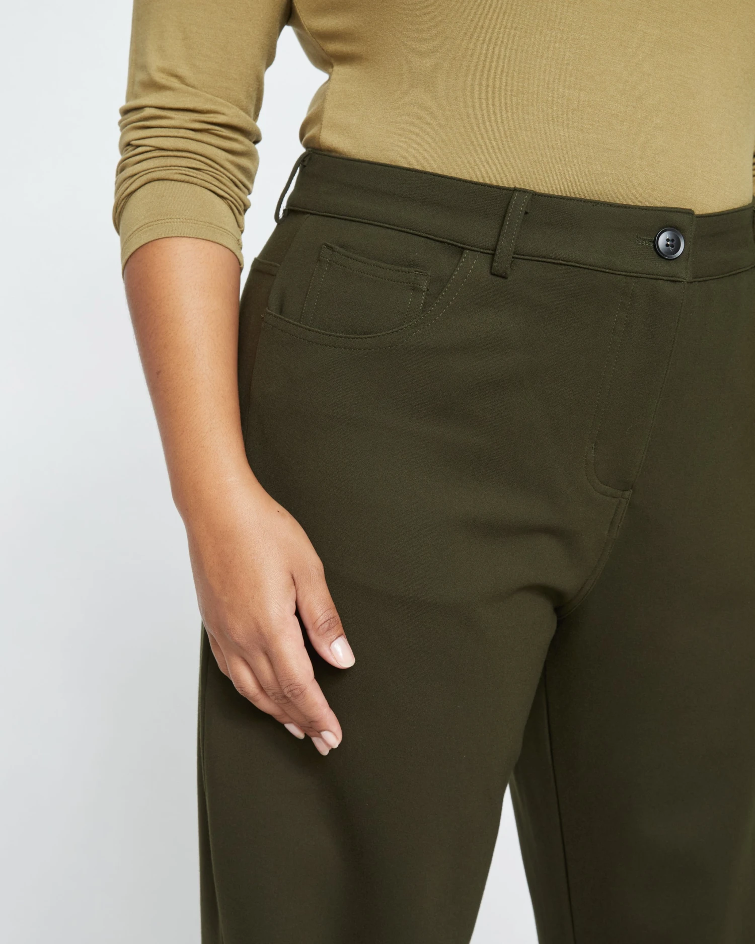 Etta Straight Ponte Pants - Evening Forest - Image 2