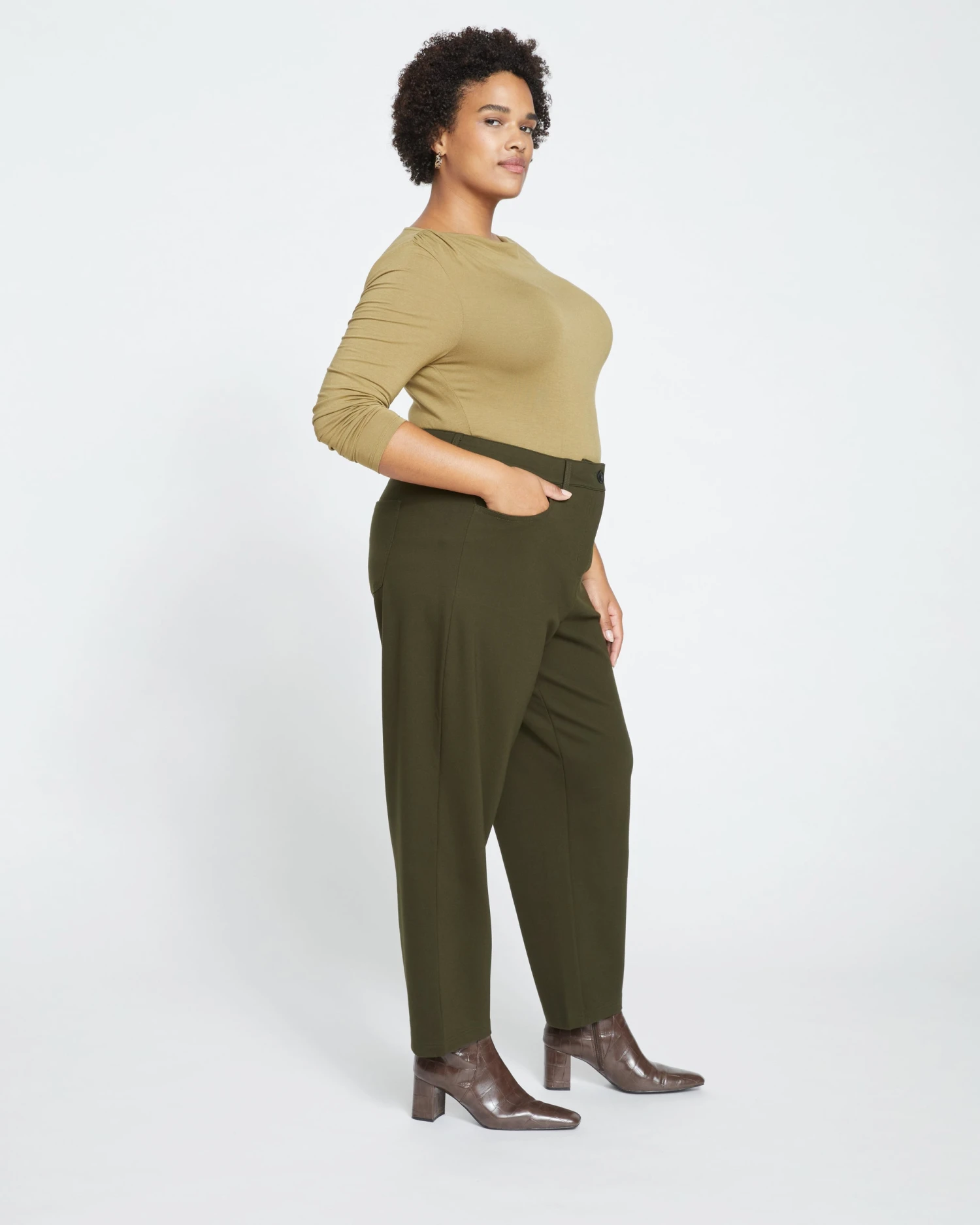 Etta Straight Ponte Pants - Evening Forest - Image 3