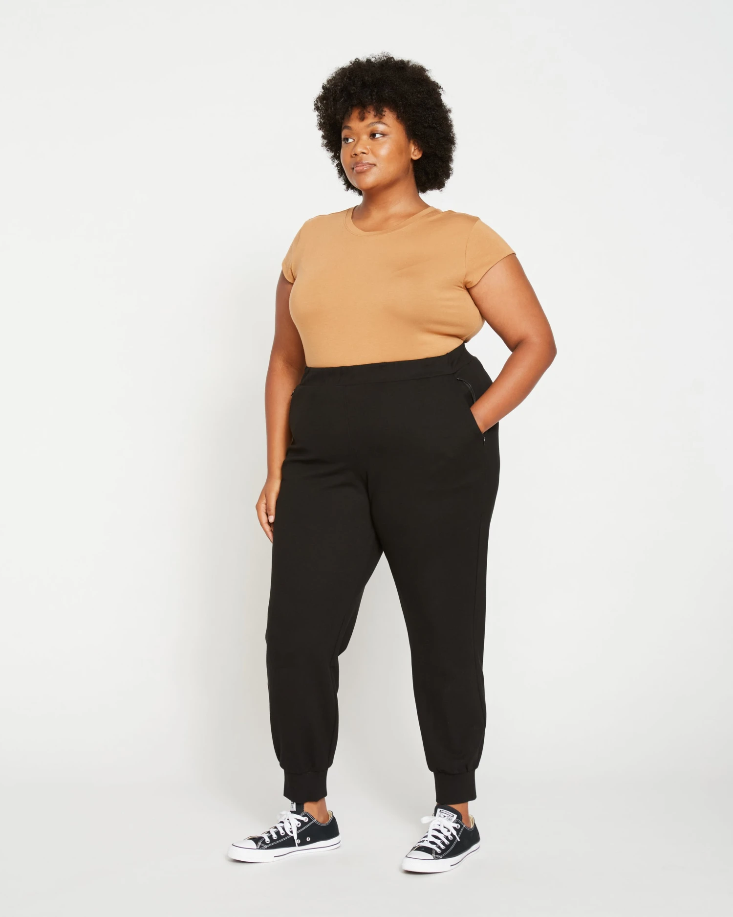 Luxe Laid-Back Ponte Joggers - Black - Image 3