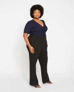 Pull On Bootcut Ponte Pants - Black