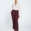 Pull On Bootcut Ponte Pants - Black Cherry