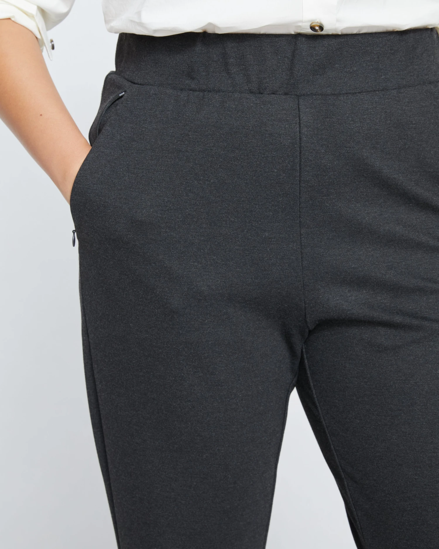 Pull On Bootcut Ponte Pants - Charcoal - Image 2