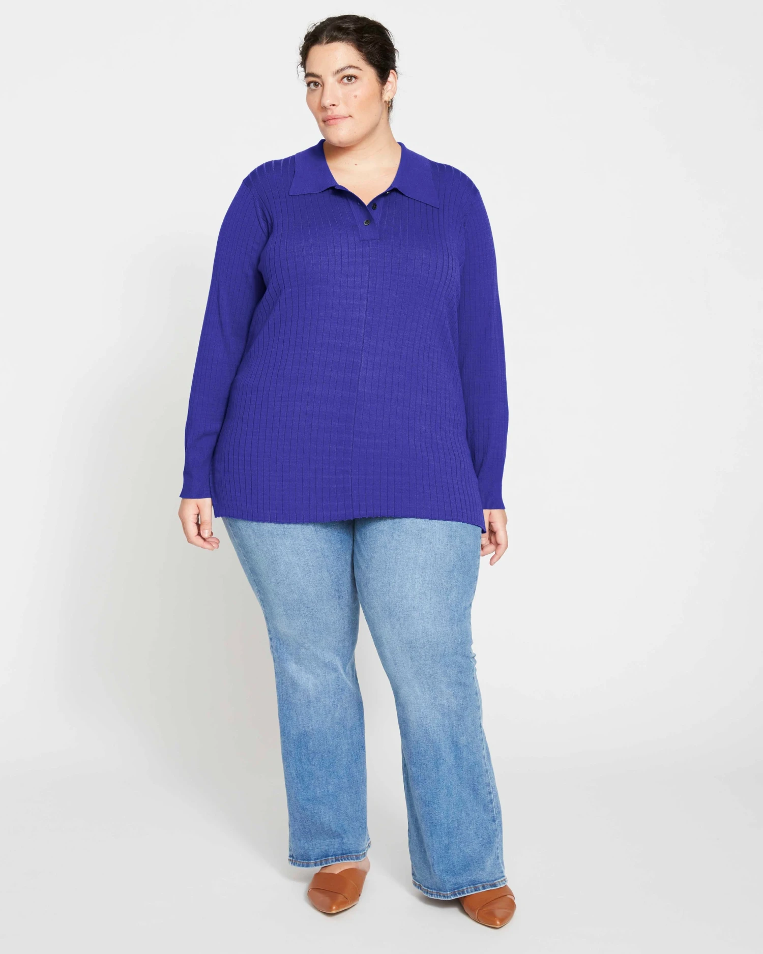 Farrah High Rise Flared Jeans - Western Blue Wash - Image 6