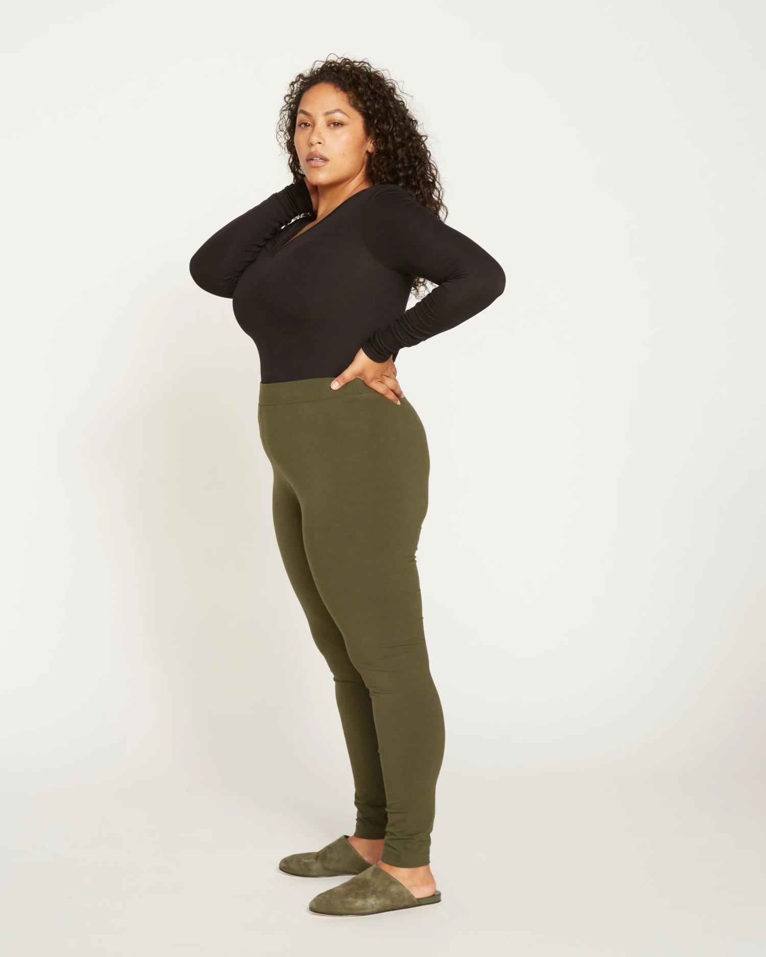 Roya Leggings 27 Inch - Olive - Image 4