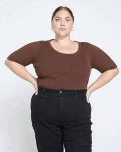 Cool Knit Sweater Top - Morel