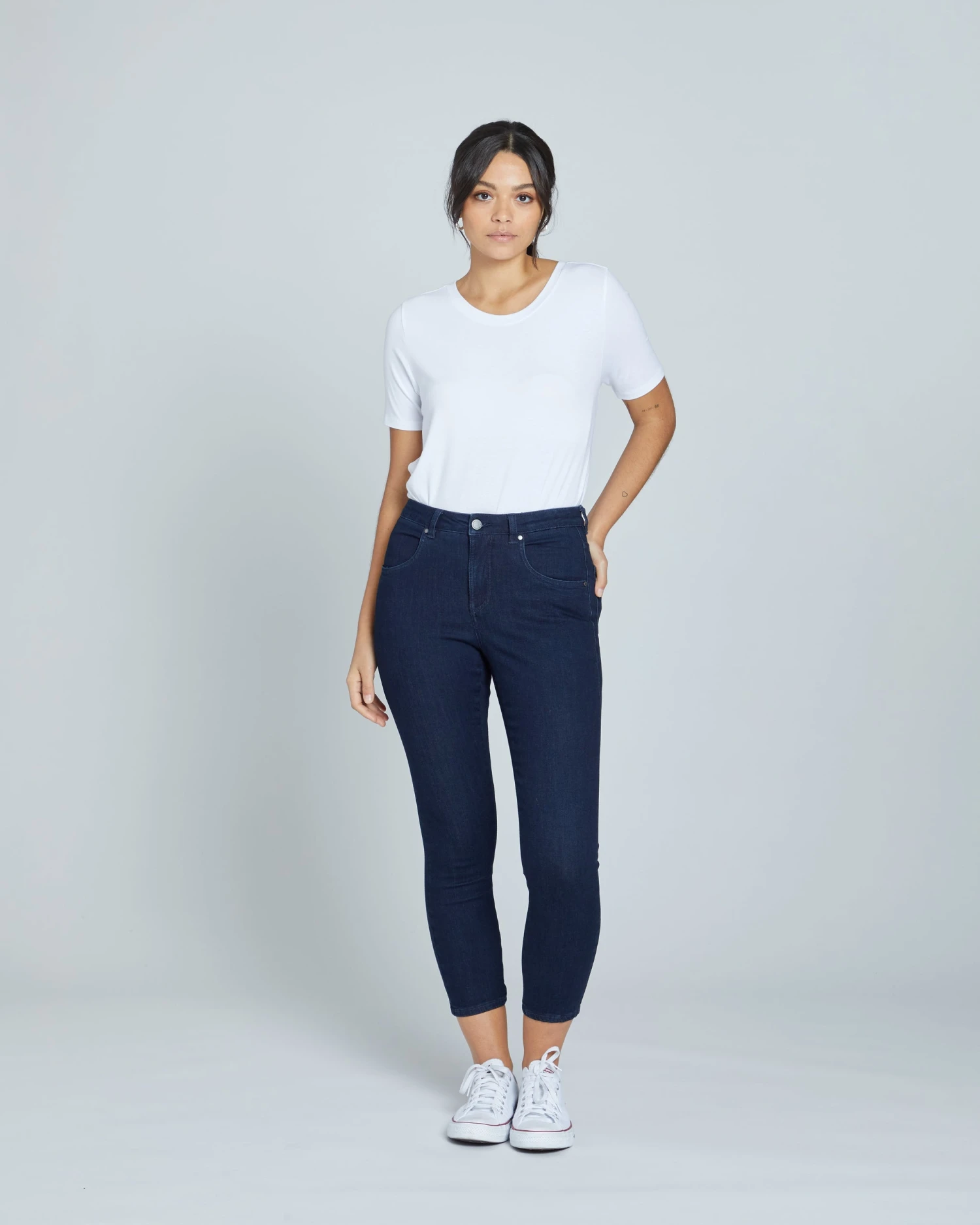 Seine Mid Rise Skinny Jeans 27 Inch - Dark Indigo - Image 10