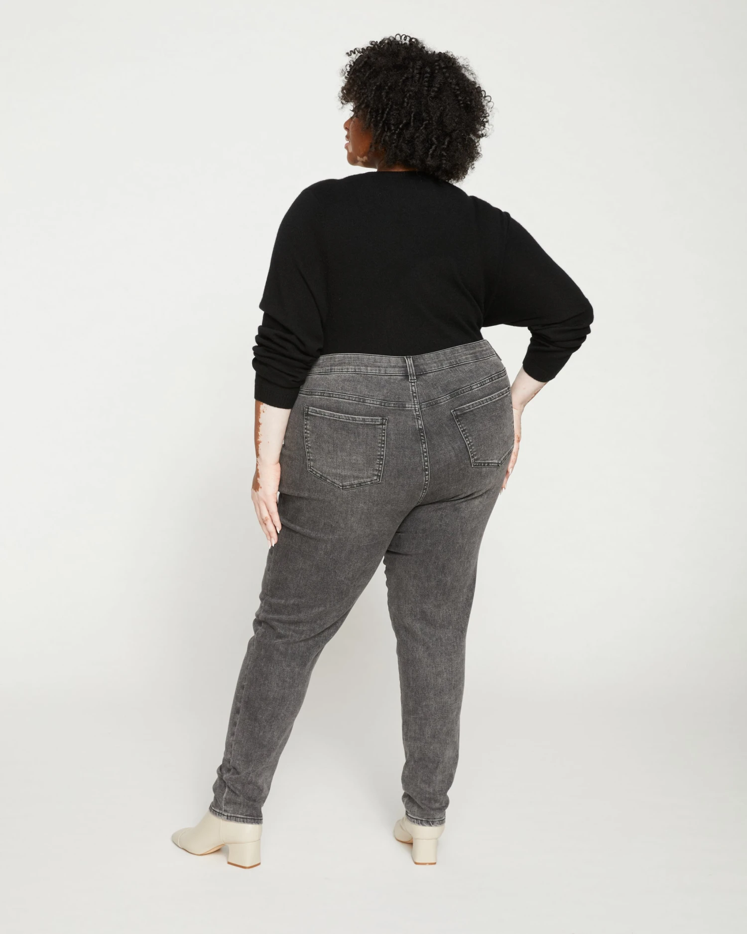 Seine High Rise Skinny Jeans 30 Inch - Distressed Black - Image 4