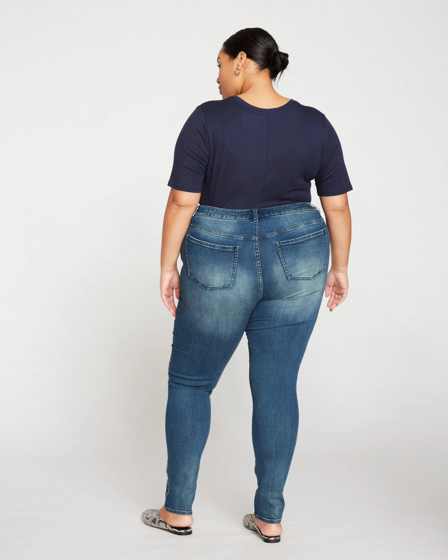 Seine High Rise Skinny Jeans 32 Inch - Distressed Blue - Image 4