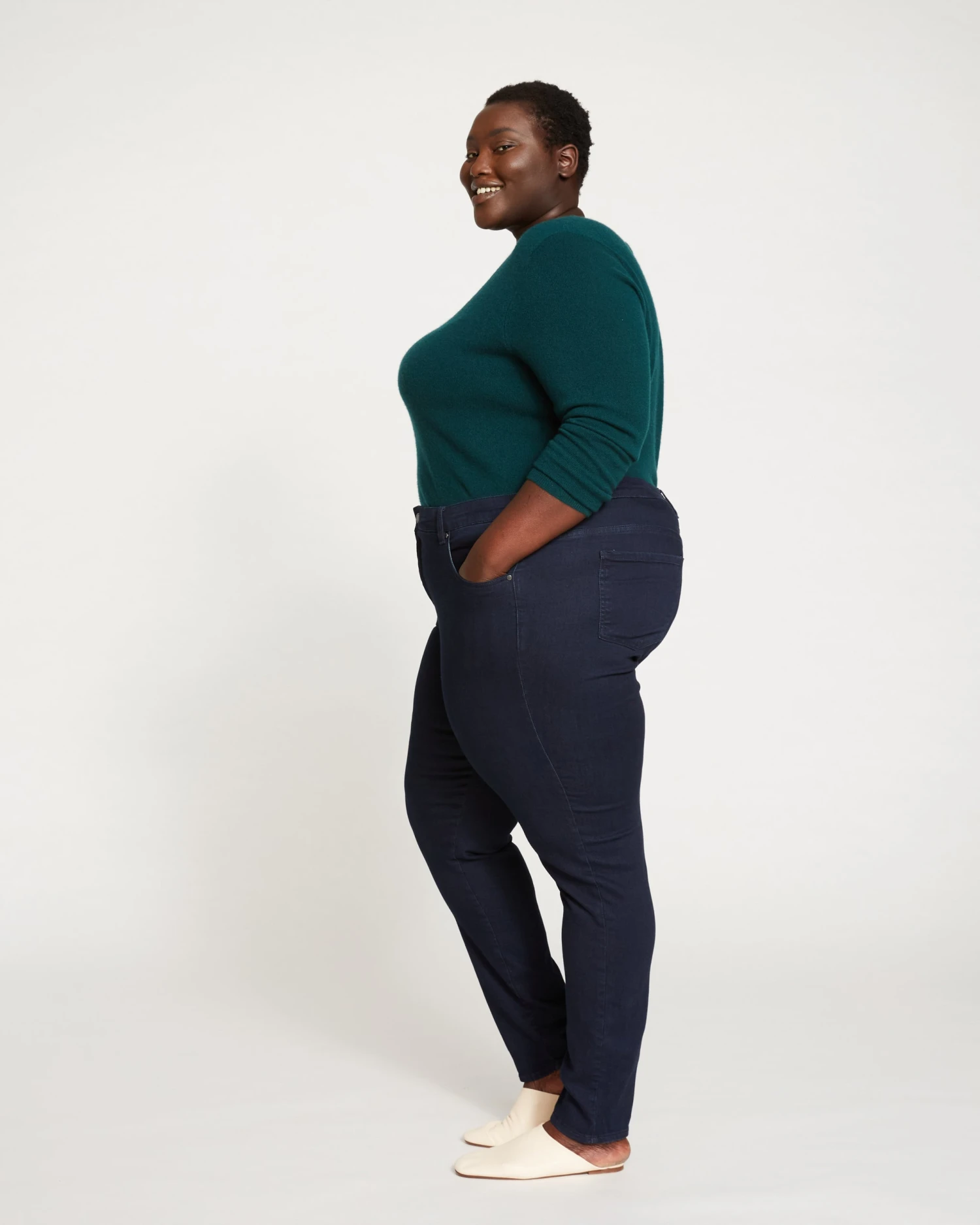 Seine Mid Rise Skinny Jeans 32 Inch - Dark Indigo - Image 7