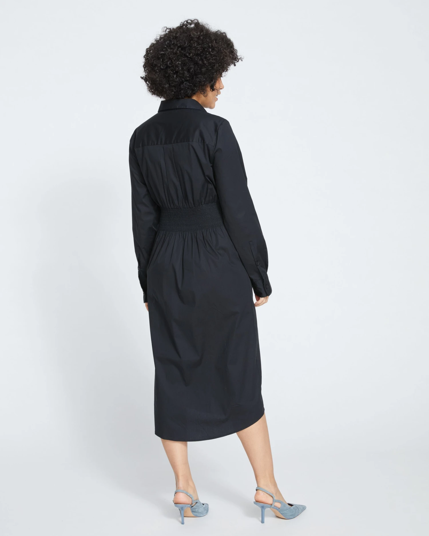 Hamptons Smocked Shirtdress - Black - Image 4