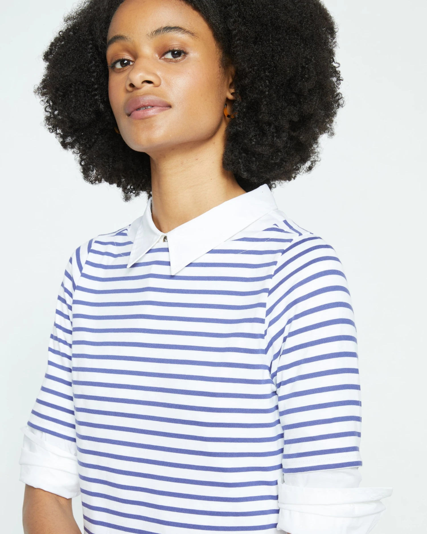 Belle Breton-Stripe Compact Jersey Dress - White/Navy Stripe - Image 2