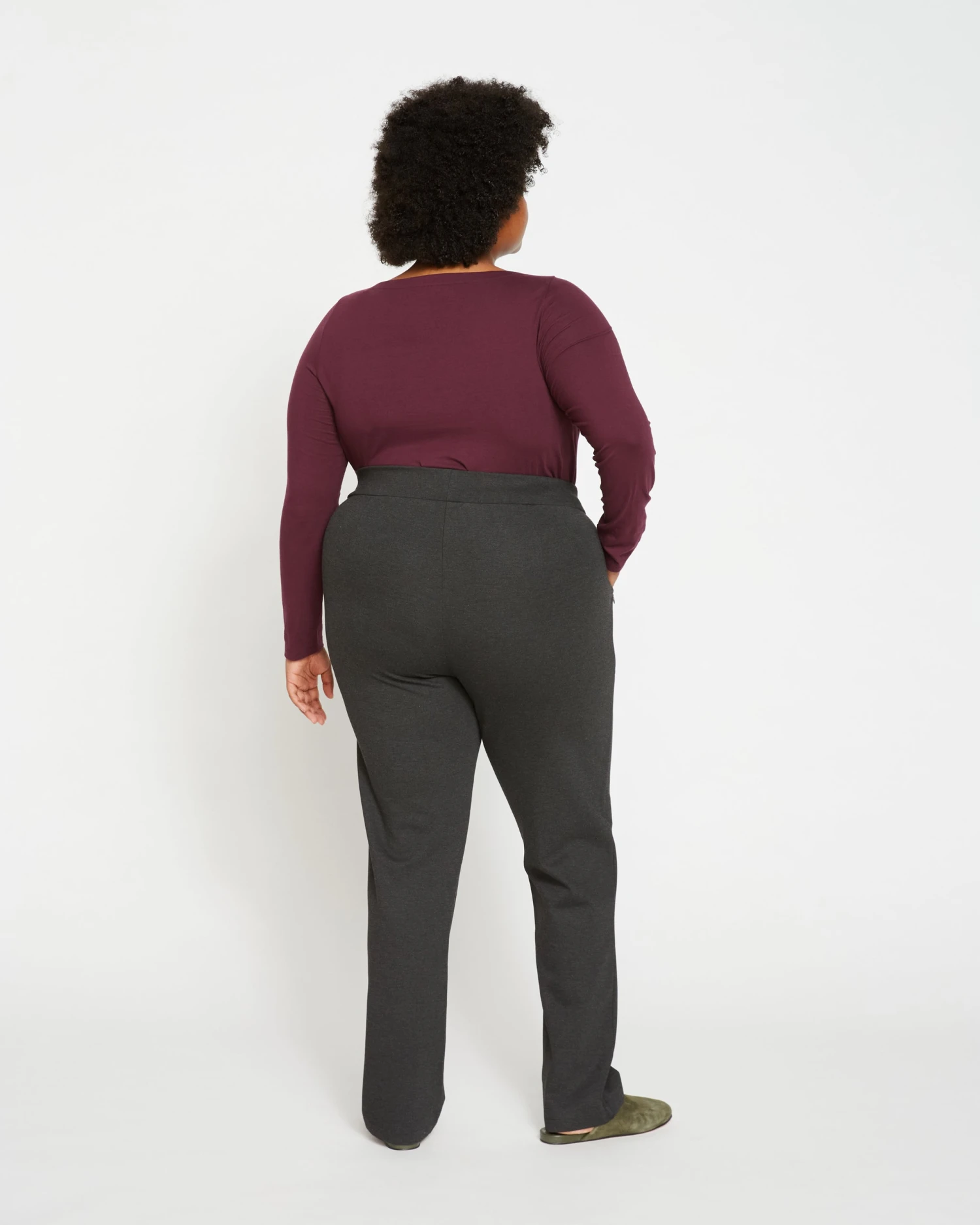Smart Signature Ponte Pants Long - Charcoal - Image 3