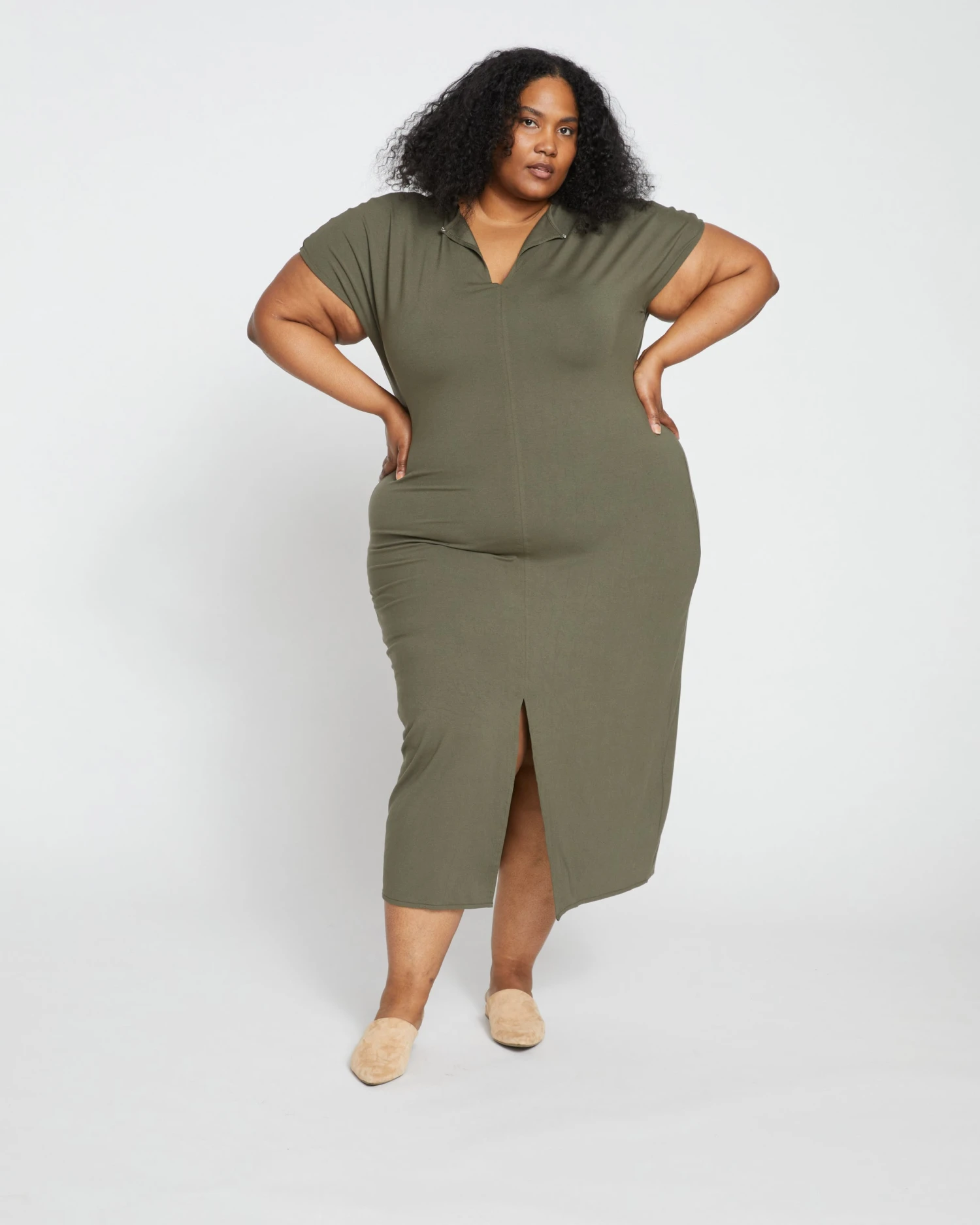 Spritz Divine Jersey Shift Dress - Tarragon