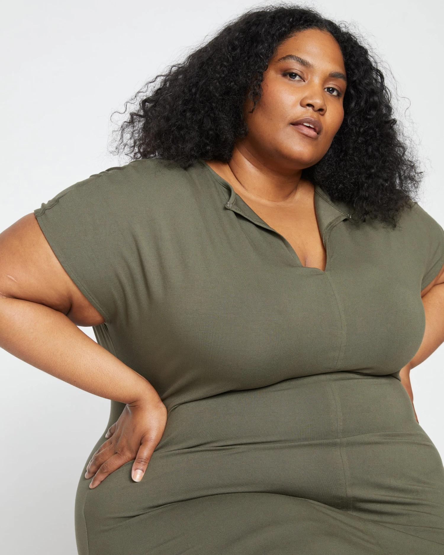 Spritz Divine Jersey Shift Dress - Tarragon - Image 2