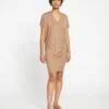 Teresa Liquid Jersey V-Neck Dress - Malt Ball