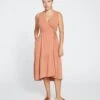 Tiered Twirl Wrap Dress - Clay