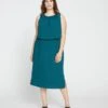 Isola Crinkle Crepe Dress - Sea Moss