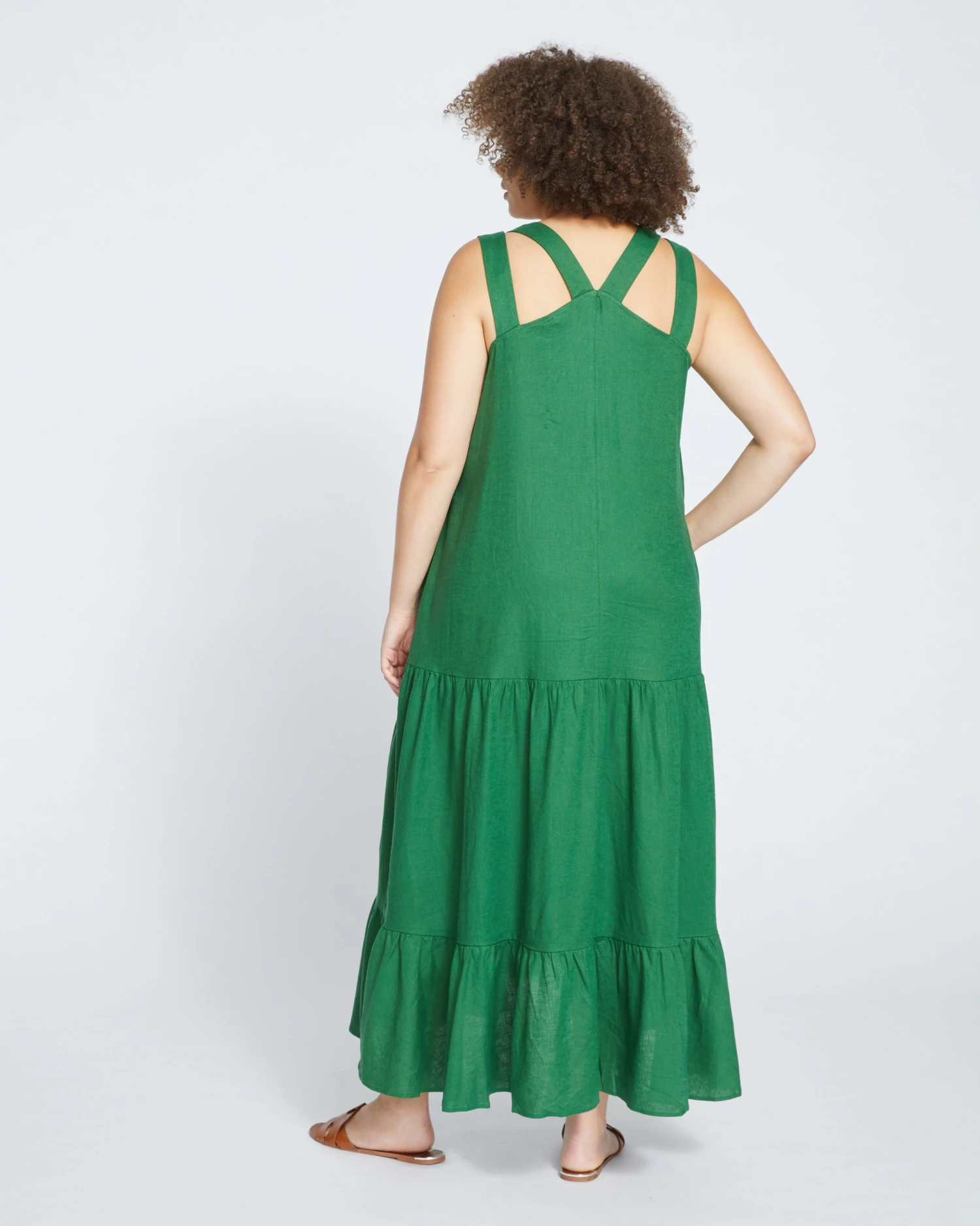 Begonia Tiered Linen Dress - Jardin - Image 4