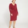 Velvety-Cool Jersey Twist Dress - Rioja