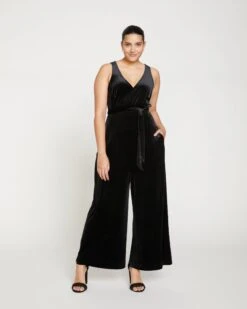 Midnight Velvet Jumpsuit - Black