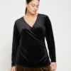 Glowy Velvet Cross Top - Black