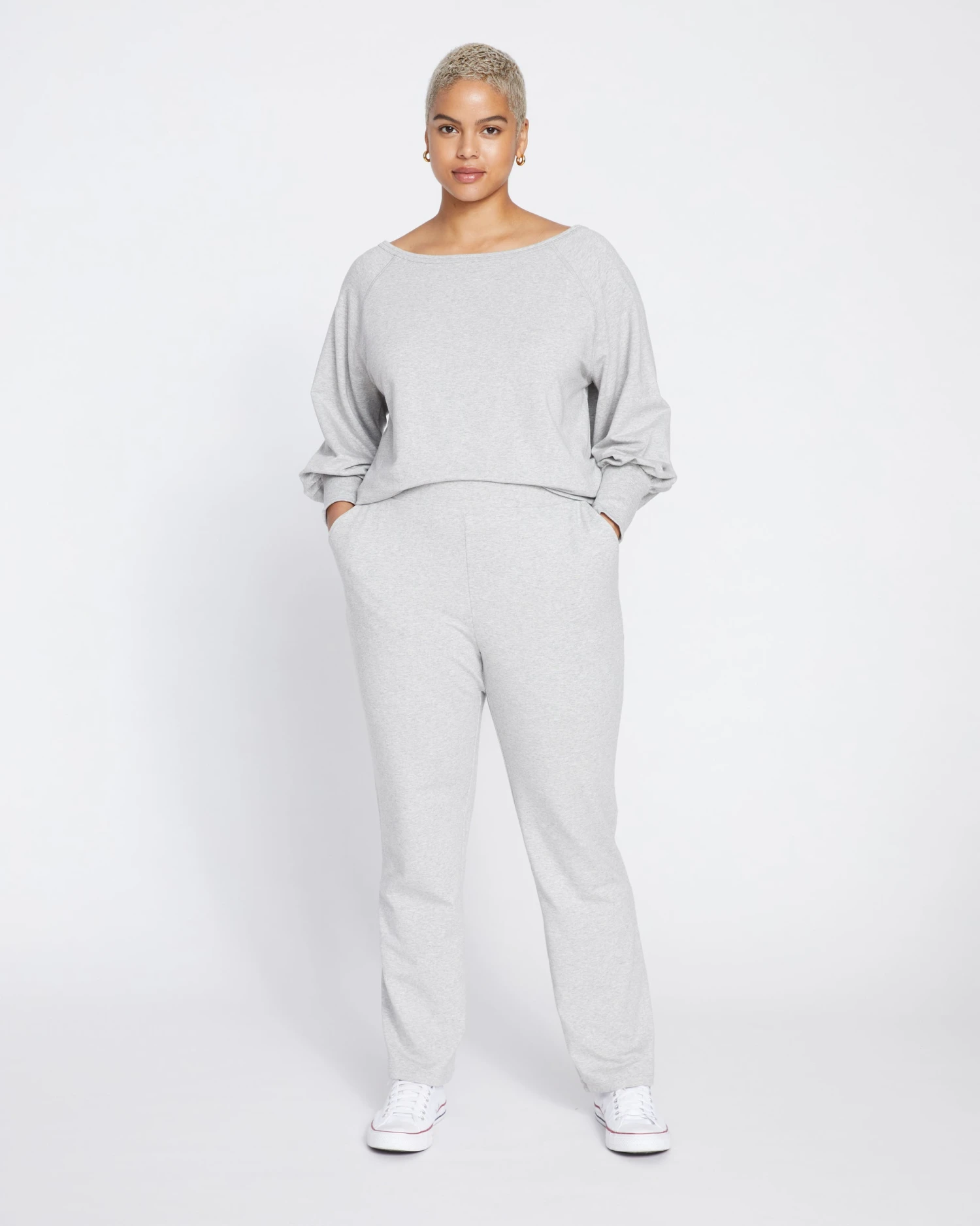 Superfine French Terry Flares - Heather Grey