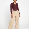 Carol High Rise Stretch Twill Pants - Khaki