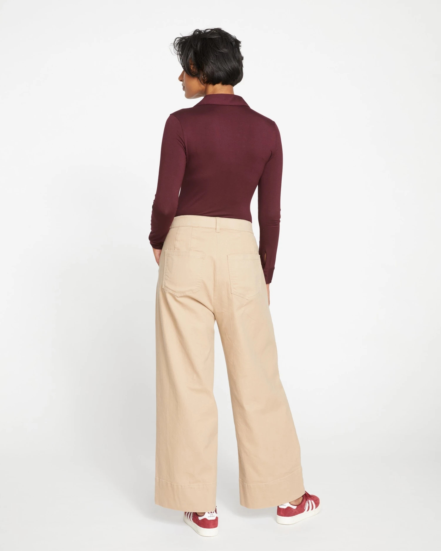 Carol High Rise Stretch Twill Pants - Khaki - Image 4