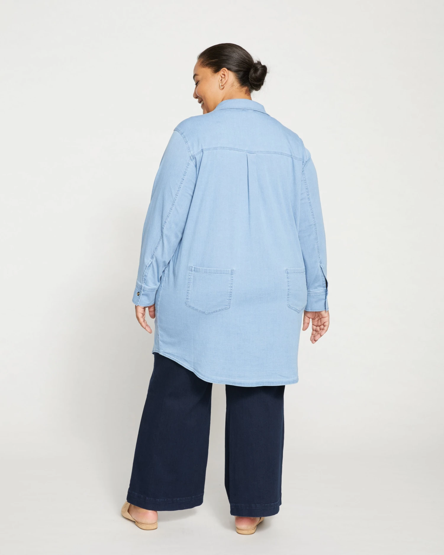 Workwear Denim Tunic - Chambray Blue - Image 4