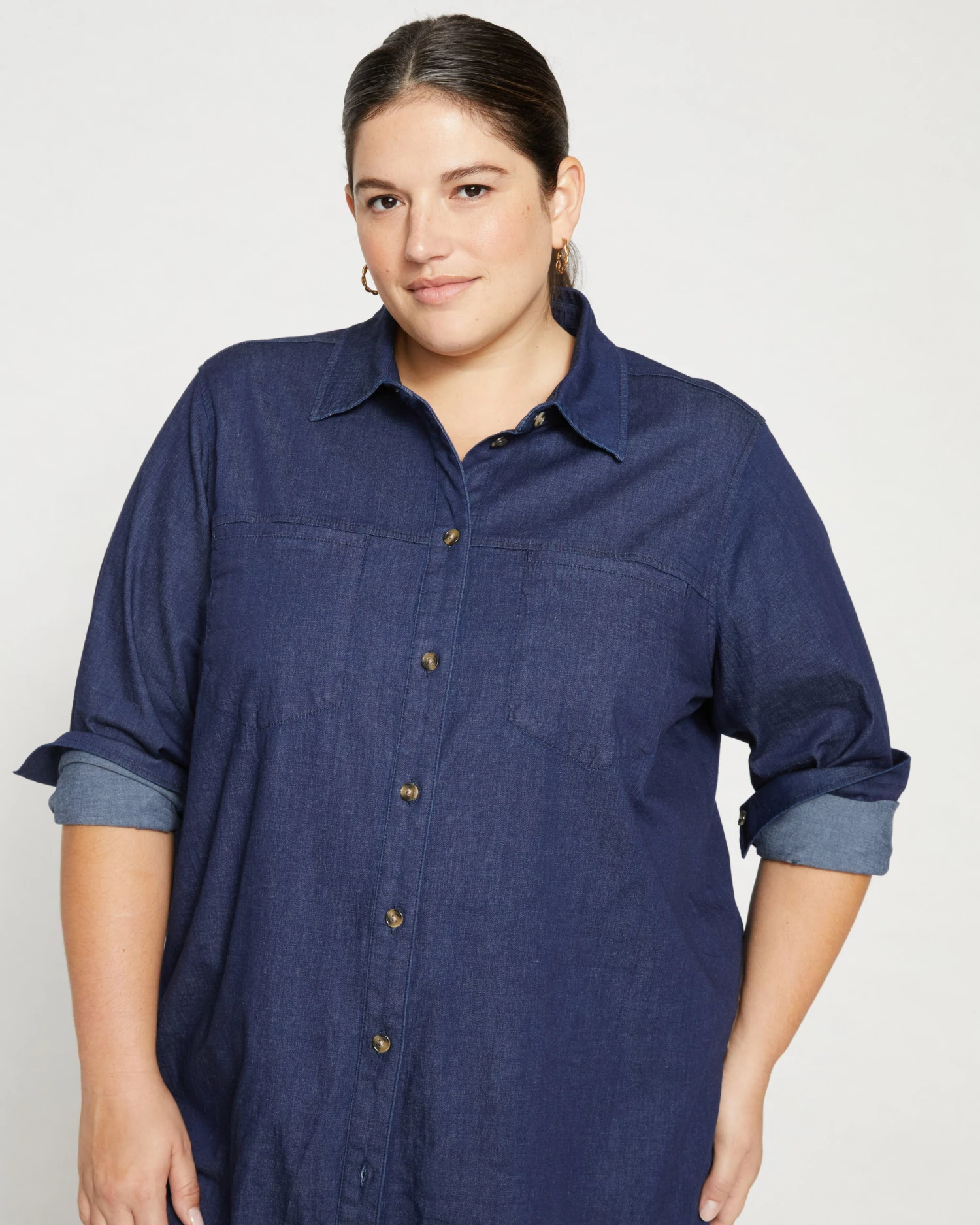 Workwear Denim Tunic - Dark Indigo - Image 2