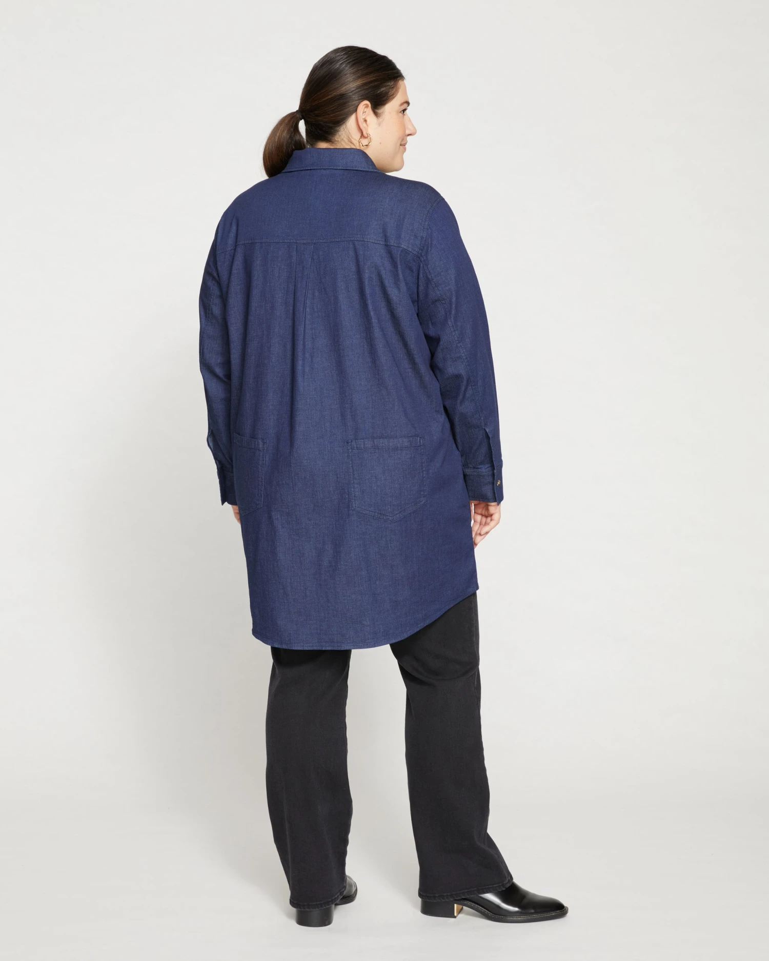 Workwear Denim Tunic - Dark Indigo - Image 4