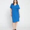 Twilight Crinkle Crepe Wrap Dress - Admiral Blue