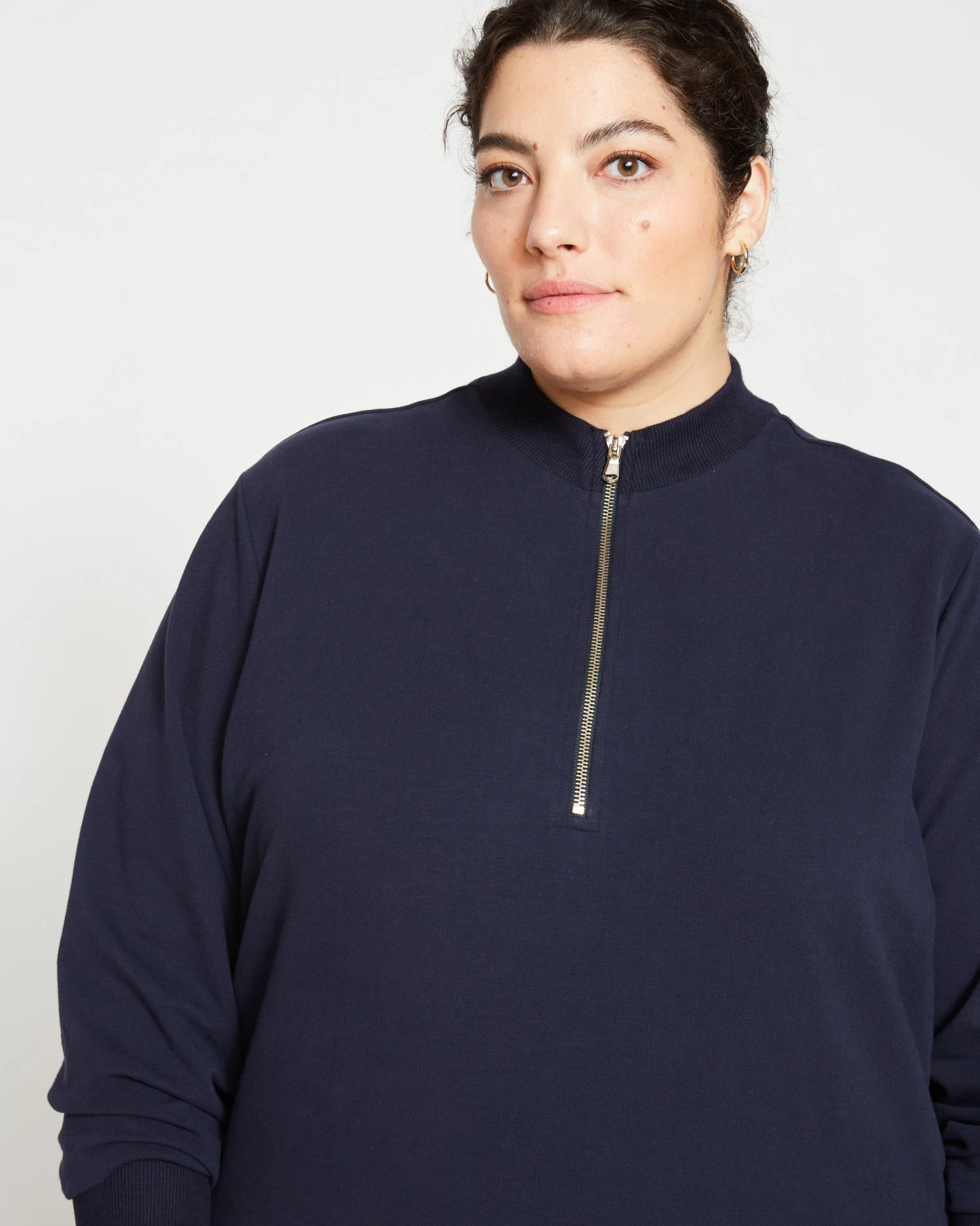 Zoe Half Zip Funnel Neck Pullover - Midnight